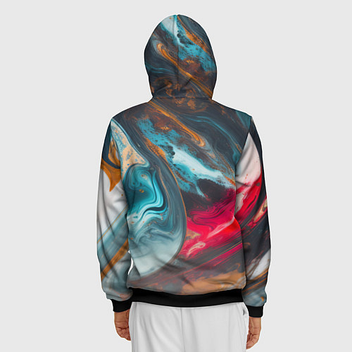 Мужская толстовка на молнии Палитра масло / 3D-Черный – фото 4