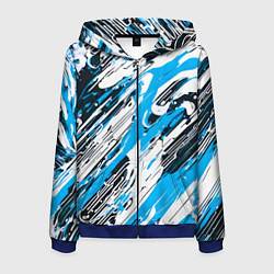 Мужская толстовка на молнии Спонтанные брызги голубые