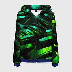 Мужская толстовка на молнии Dark green abstract