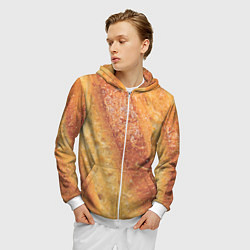 Толстовка 3D на молнии мужская Корочка батона, цвет: 3D-белый — фото 2