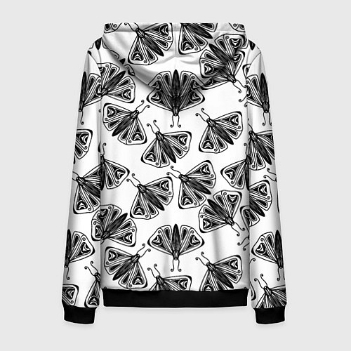 Мужская толстовка на молнии Butterflies - gothic pattern / 3D-Черный – фото 2