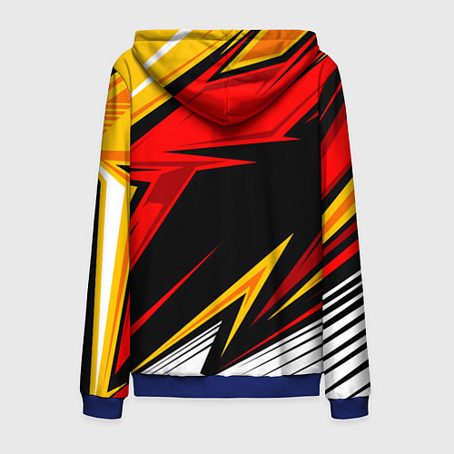 Мужская толстовка на молнии Honda - красный и оранжевый / 3D-Синий – фото 2