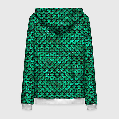 Мужская толстовка на молнии Кожа изумрудного дракона / 3D-Белый – фото 2