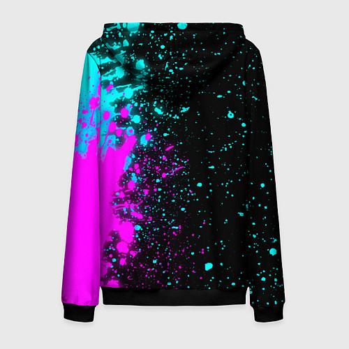 Мужская толстовка на молнии Антон и неоновый герб России: по-вертикали / 3D-Черный – фото 2