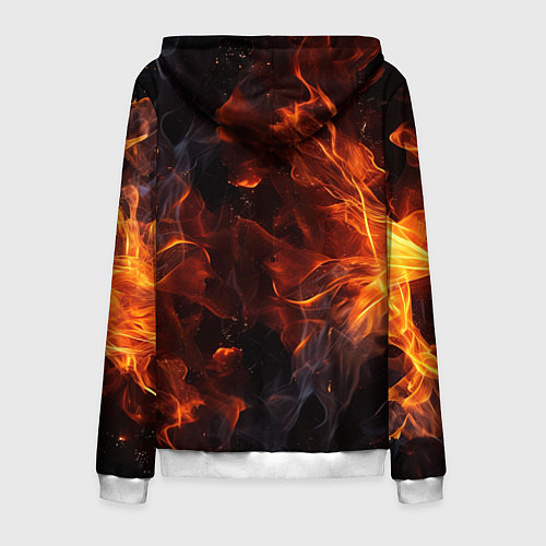 Мужская толстовка на молнии Огонь и искры / 3D-Белый – фото 2