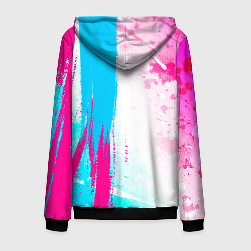 Мужская толстовка на молнии Nirvana neon gradient style: по-вертикали / 3D-Черный – фото 2