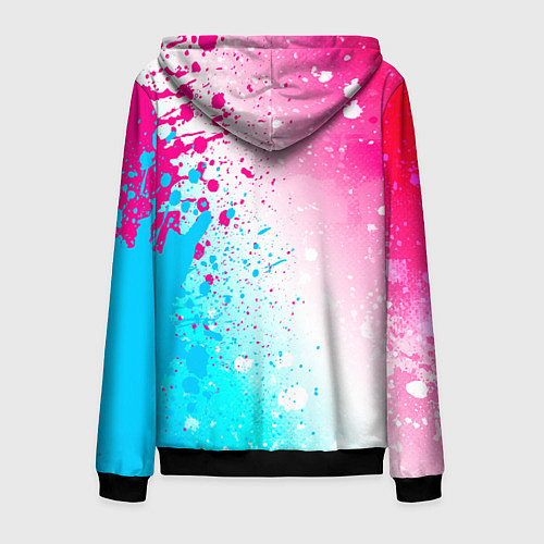 Мужская толстовка на молнии Danganronpa neon gradient style: по-вертикали / 3D-Черный – фото 2