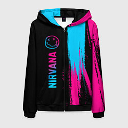 Мужская толстовка на молнии Nirvana - neon gradient: по-вертикали