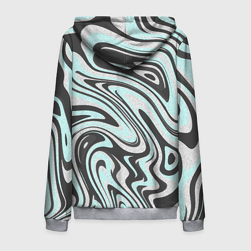 Мужская толстовка на молнии Абстракция серо-голубой текстурный / 3D-Меланж – фото 2