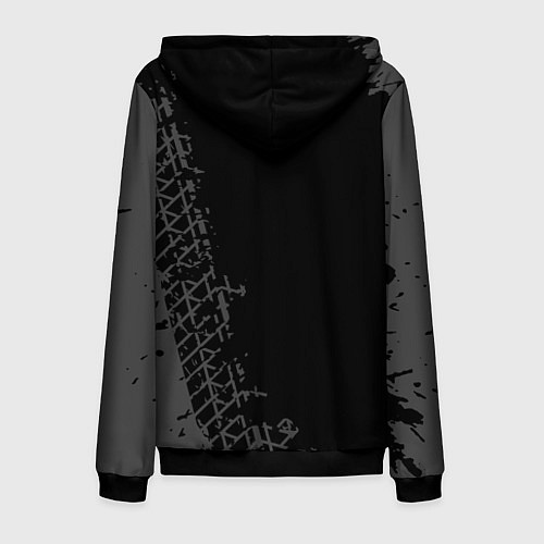 Мужская толстовка на молнии Geely speed на темном фоне со следами шин: по-верт / 3D-Черный – фото 2