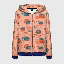 Мужская толстовка на молнии Осенние лягушки