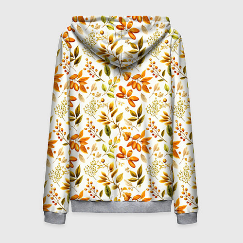 Мужская толстовка на молнии Осенние листья и желуди / 3D-Меланж – фото 2