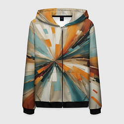 Толстовка 3D на молнии мужская Цветная абстракция - нейросеть, цвет: 3D-черный