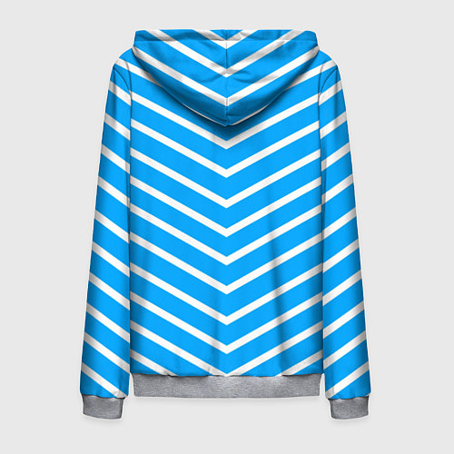 Мужская толстовка на молнии Бело-голубой полосы стрелки / 3D-Меланж – фото 2