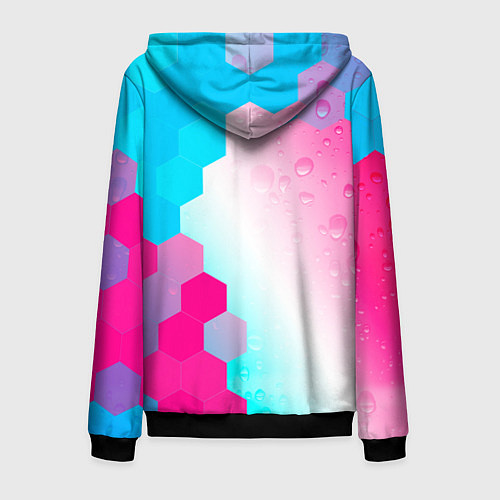 Мужская толстовка на молнии Mercedes neon gradient style по-вертикали / 3D-Черный – фото 2