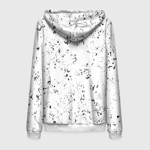 Мужская толстовка на молнии Burzum glitch на светлом фоне по-вертикали / 3D-Белый – фото 2