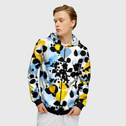 Толстовка 3D на молнии мужская Красочный абстрактный паттерн - поп-арт, цвет: 3D-черный — фото 2