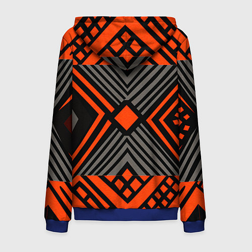 Мужская толстовка на молнии Узор в этническом стиле племени масаев / 3D-Синий – фото 2