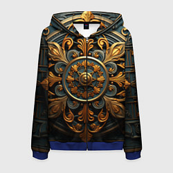 Толстовка 3D на молнии мужская Круглый орнамент в викингском стиле, цвет: 3D-синий