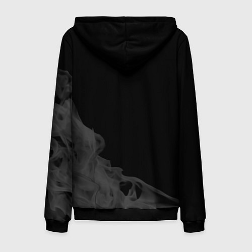 Мужская толстовка на молнии The Last Of Us glitch на темном фоне вертикально / 3D-Черный – фото 2