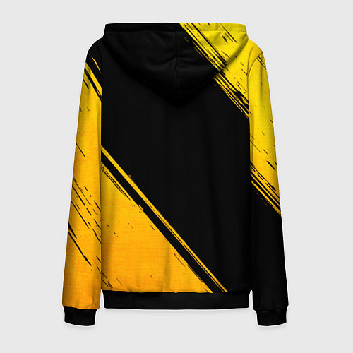 Мужская толстовка на молнии Twenty One Pilots - gold gradient вертикально / 3D-Черный – фото 2