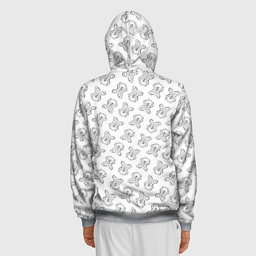 Мужская толстовка на молнии Сончас у мишек - принт раскраска / 3D-Меланж – фото 4