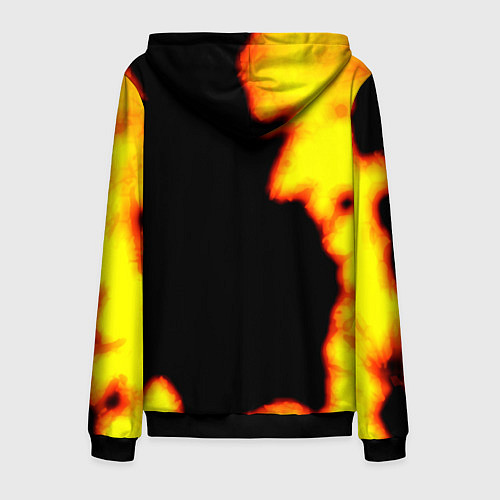 Мужская толстовка на молнии PlayerUnknowns Battlegrounds fire / 3D-Черный – фото 2