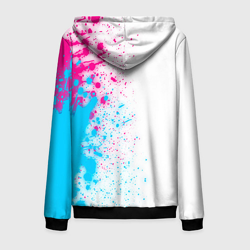 Мужская толстовка на молнии No Mans Sky neon gradient style по-вертикали / 3D-Черный – фото 2