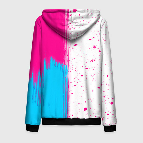 Мужская толстовка на молнии Paramore neon gradient style по-вертикали / 3D-Черный – фото 2