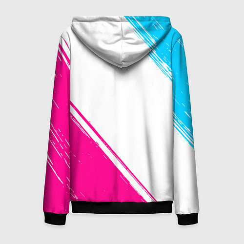 Мужская толстовка на молнии In Flames neon gradient style вертикально / 3D-Черный – фото 2