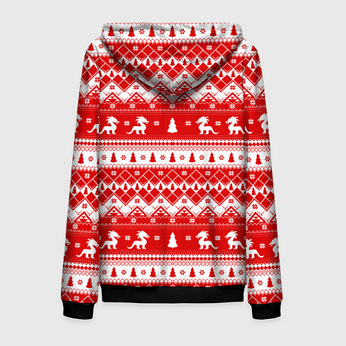 Мужская толстовка на молнии Новогодние драконы / 3D-Черный – фото 2