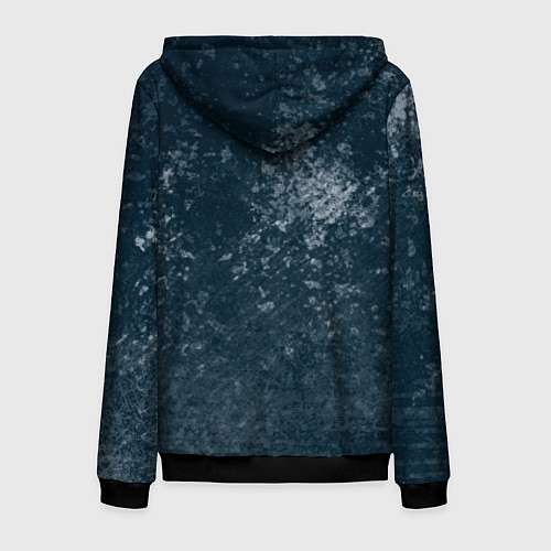 Мужская толстовка на молнии Абстракция - gray blue / 3D-Черный – фото 2