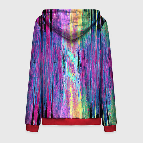 Мужская толстовка на молнии Размазанная краска / 3D-Красный – фото 2