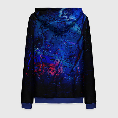 Мужская толстовка на молнии Капли воды на стекле / 3D-Синий – фото 2