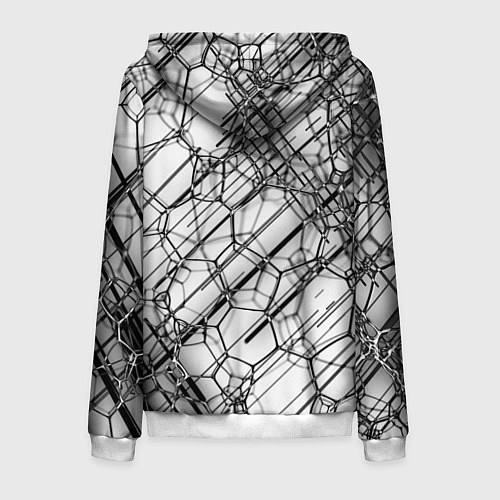 Мужская толстовка на молнии Зеркальные узоры / 3D-Белый – фото 2