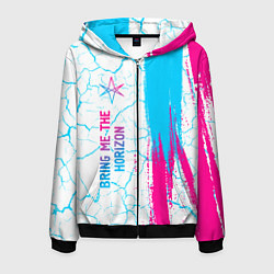 Мужская толстовка на молнии Bring Me the Horizon neon gradient style по-вертик