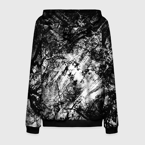 Мужская толстовка на молнии Зимний лес узоры / 3D-Черный – фото 2