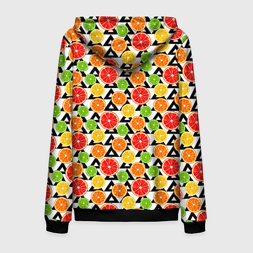 Мужская толстовка на молнии Citrus pattern / 3D-Черный – фото 2