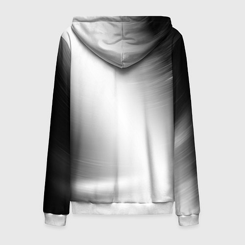 Мужская толстовка на молнии Powerwolf glitch на светлом фоне вертикально / 3D-Белый – фото 2