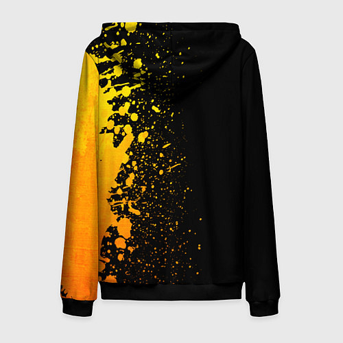 Мужская толстовка на молнии HIM - gold gradient по-вертикали / 3D-Черный – фото 2