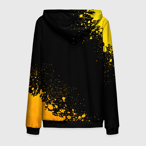 Мужская толстовка на молнии Nine Inch Nails - gold gradient вертикально / 3D-Черный – фото 2