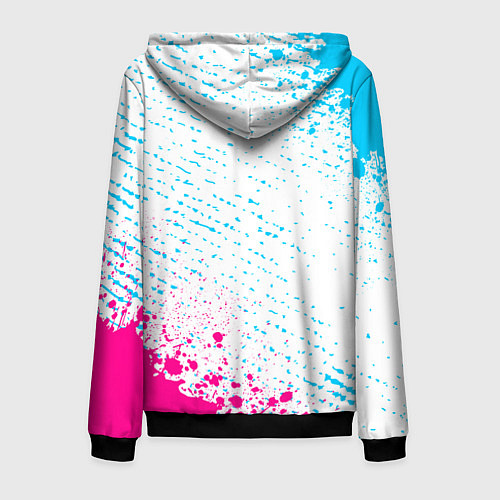 Мужская толстовка на молнии Powerwolf neon gradient style вертикально / 3D-Черный – фото 2