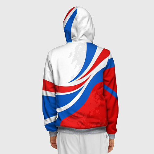 Мужская толстовка на молнии Россия - спортивная униформа / 3D-Меланж – фото 4