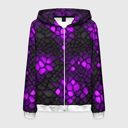 Мужская толстовка на молнии Фиолетовый трескающийся камень