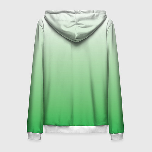Мужская толстовка на молнии Лесной сон 3d зеленый градиент / 3D-Белый – фото 2