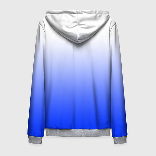 Мужская толстовка на молнии Градиент бело-синий / 3D-Меланж – фото 2