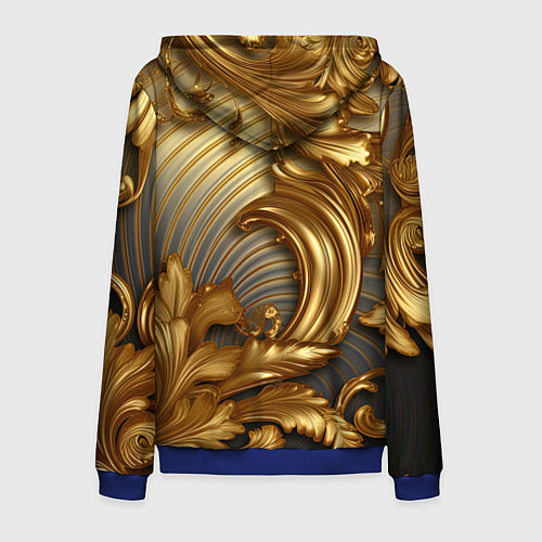Мужская толстовка на молнии Золотая текстура и абстракции / 3D-Синий – фото 2