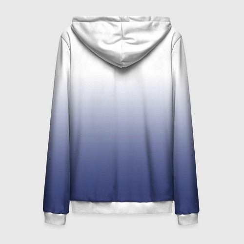 Мужская толстовка на молнии Туманный градиент бело-синий / 3D-Белый – фото 2