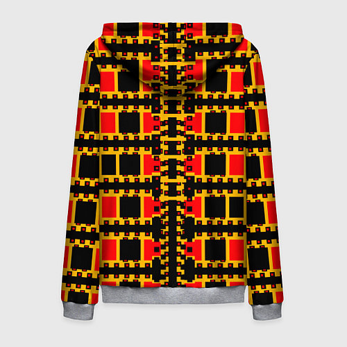 Мужская толстовка на молнии Королевские квадраты / 3D-Меланж – фото 2