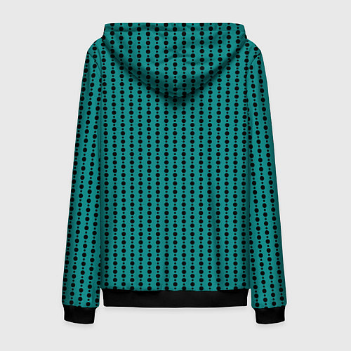 Мужская толстовка на молнии Паттерн кружочки на зелёном / 3D-Черный – фото 2